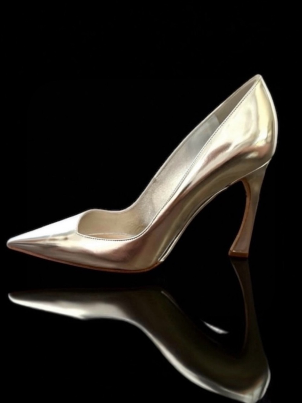 CHRISTIAN DIOR Songe Silver Metallic Heels 38.5